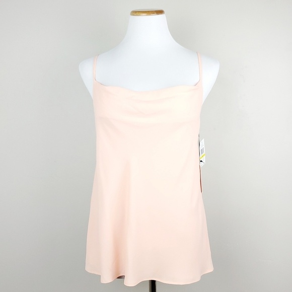 1.STATE Womens Medium Pink Cowl Neck Elegant Feminine Draped-Back Tank Top - Picture 1 of 5